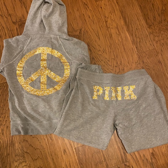 Victoria Secret Pink grey sweatsuit - Picture 1 of 2